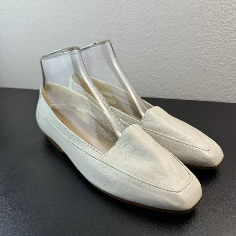 Enzo Angiolini Cream Leather Flats